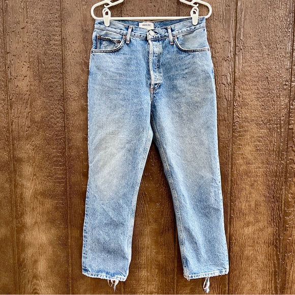 Agolde Riley High Rise Straight Crop Jeans Size 30 - Picture 2 of 14